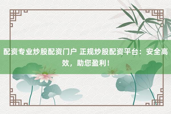 配资专业炒股配资门户 正规炒股配资平台：安全高效，助您盈利！