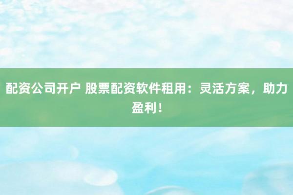 配资公司开户 股票配资软件租用：灵活方案，助力盈利！