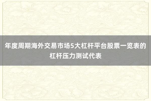 年度周期海外交易市场5大杠杆平台股票一览表的杠杆压力测试代表
