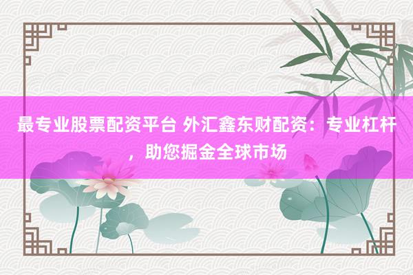 最专业股票配资平台 外汇鑫东财配资：专业杠杆，助您掘金全球市场