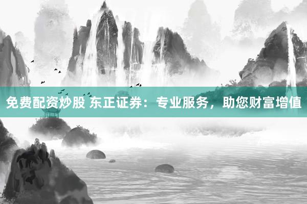 免费配资炒股 东正证券：专业服务，助您财富增值