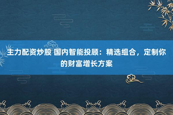 主力配资炒股 国内智能投顾：精选组合，定制你的财富增长方案